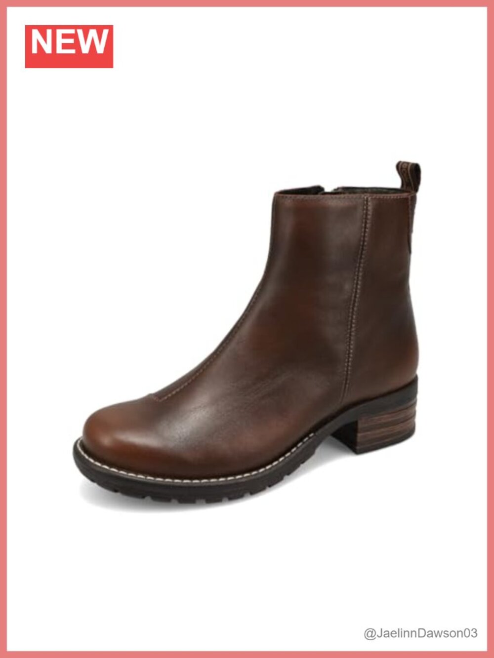 Ankle Leather Boot with Faux Fur Trim and Zip Closure